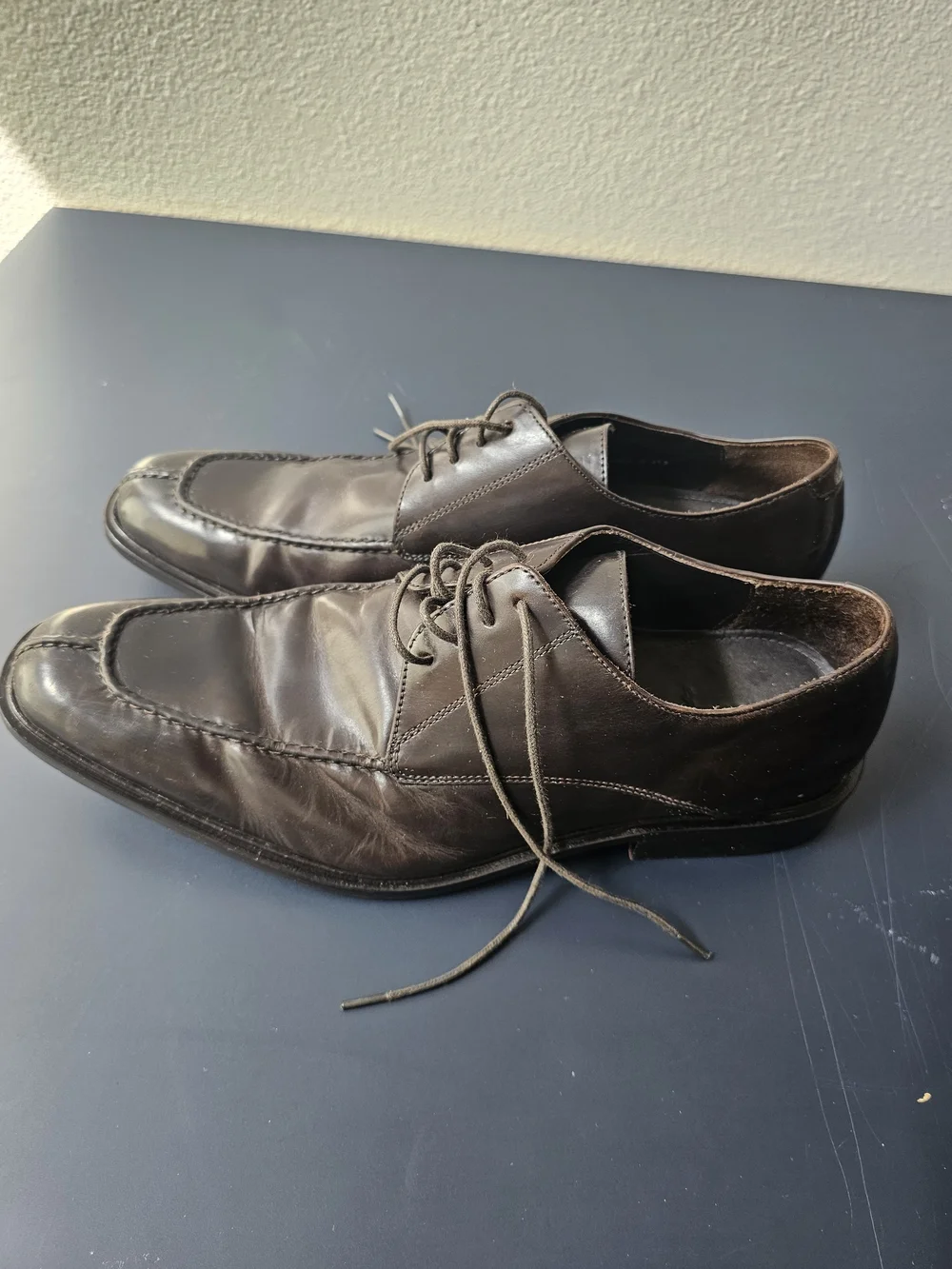 Cole Haan Men’s Brown Leather Square Toe Lace Up Dress Shoes 11